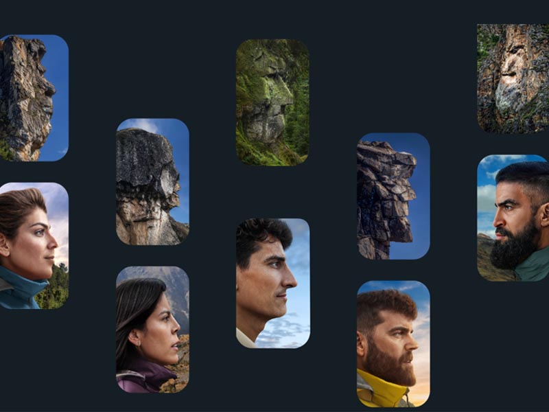 Con IA se convirtieron cinco formaciones naturales en las nuevas caras de Höseg.