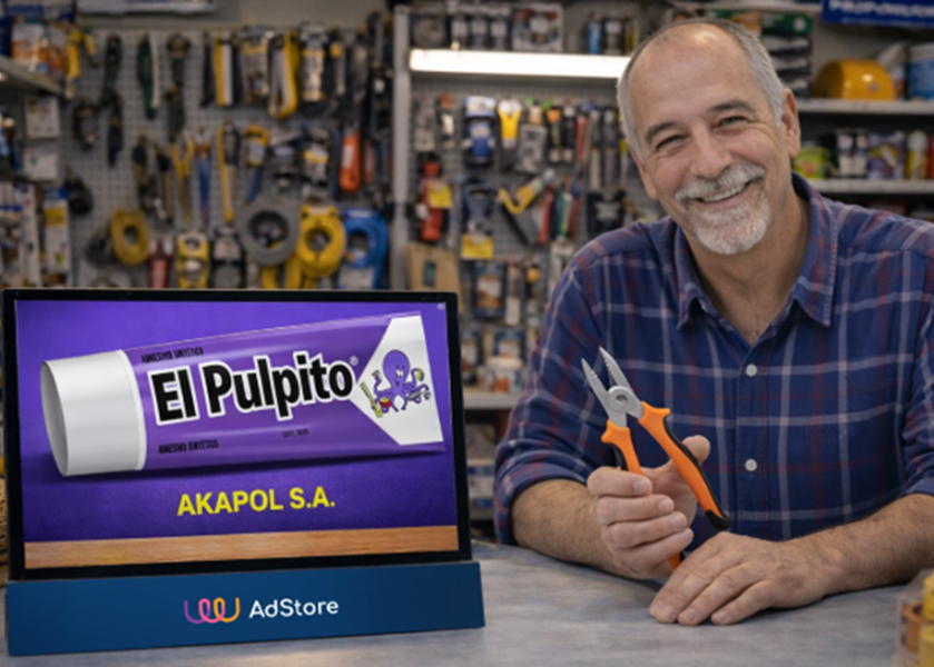 AdStore integra DOOH, retail media y trade marketing en un modelo colaborativo donde el comerciante participa del ingreso publicitario. 