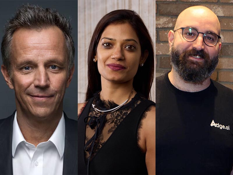 Arthur Sadoun (Publicis Groupe), Deepti Velury (Publicis Production) y Eyal Ben Shalom (AdgeAi).