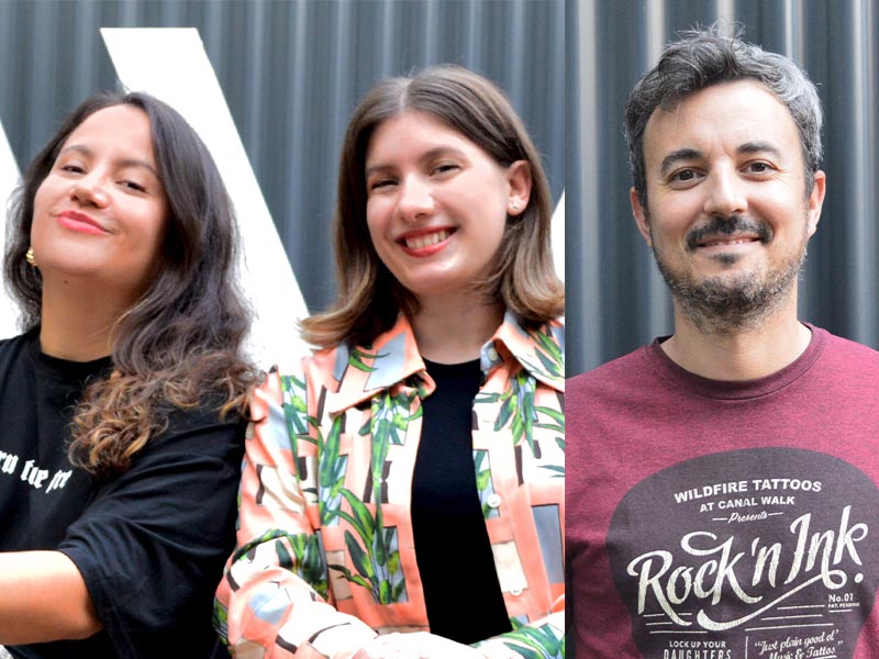 Daiana Benítez, Constanza Stea y Eugenio Novas.