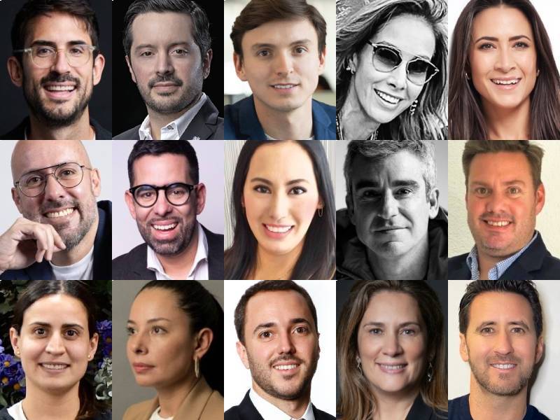 Los 15 finalistas, ordenados por categoría: columna uno, Pablo Legarrea, Héctor Vélez Ortega y Mariana Salguero; dos, Sergio Eguiarte, Javier Pejito y Eréndira Garibay; tres, Gabriel Díaz Burgueño, Paulina Cruz y Guido Zas; cuatro, Carla Juan Chelala, Gonzalo Muente y Marta García Alonso; y cinco, Kim de Anda, Eduardo Angulo y Manuel Medina.