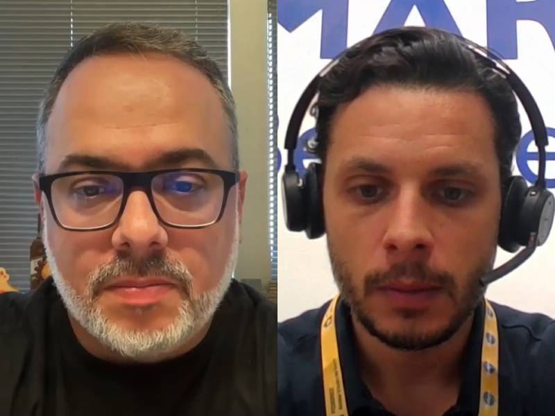 João Gabriel Fernandes, Almap BBDO, y Ricardo Marihno, de Pedigree: agencia y cliente en una charla en la que se percibe la confianza.