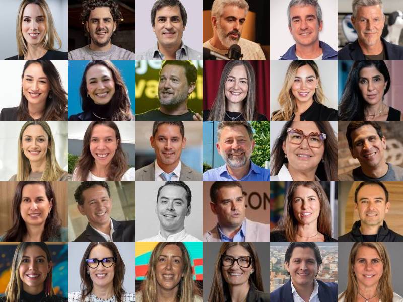 Fila 1, Gomide de Carvalho, De Luna, Kölliker, Puga, Muente e Inda; fila 2, Marcela Morales, Lairana, Lavista, Vieira Escobar, Pérez y Roschel; fila 3, Bameule, Cavalcante Teixeira, Franco, Rego, Montero y Molina; fila 4, María José Morales, Córdoba, Isaza, Cantella, Vieira y Soler; y fila 5, Lilia Reyes, Rodríguez, Fernández Acuña, Ocampo, Maya Ospina y Goldschmidt.