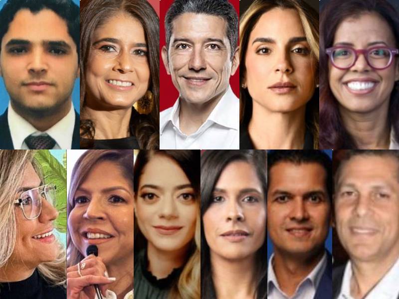 Arriba, Simón Grullón Ochoa, Carolina Ureña Duverge, Juan Francisco Álvarez, Carolina Veras y Carmen Julia Ángeles; abajo, Massiel Almonte, Gina Jiménez de Amell, Yslen Bencosme, Madelyn Martínez Moya, Fernando Ruiz e Iturbides Zaldívar.