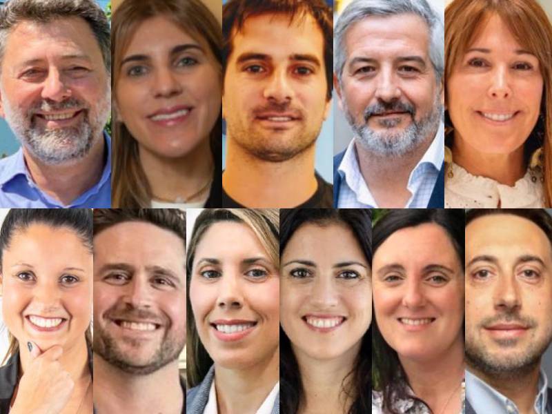 Arriba, Rego (Tienda Inglesa), Meeuwes (Arcos Dorados), Esandi (Fábricas Nacionales de Cerveza), Lamaison (Santander), Benia (Grupo Vierci). Abajo, Cuesta (Handy), García Saettone (Banca de Quinielas), Trabuco (Banco Hipotecario de Uruguay), Cabanas Fernández (Itaú Unibanco), Lecueder (Océano FM), Ciccariello Cetraro (Nissan).
