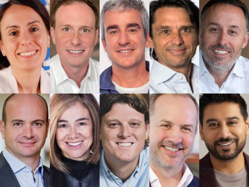 Arriba, García Alai (Unilever), Kleiman (Burger King), Muente (PepsiCo), Krössler (Movistar), Summers (Mercado Libre). Abajo, Blanco (McDonald’s), Navarro (The Coca-Cola Company), Rojas (Alicorp), Muth (Volkswagen), Sethi (Diageo).