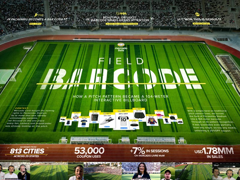 La campaña Field Barcode, de Gut San Pablo para Mercdo Libre obtuvo un GP en Outdoor.