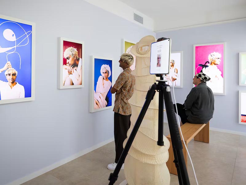 Los visitantes pueden experimentar con las últimas herramientas de IA de Google en una serie de salas interactivas. (Google)