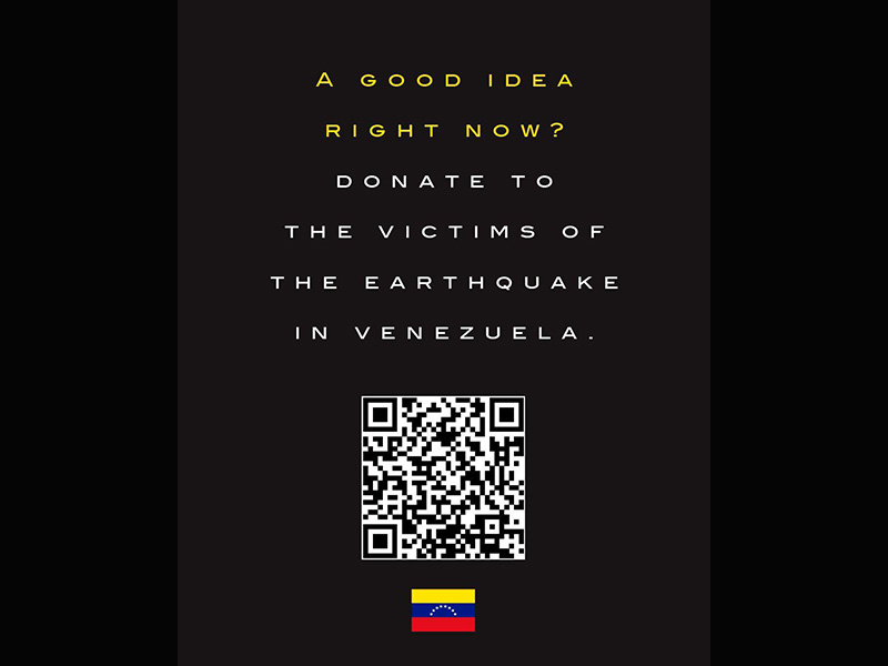 Código QR para colaborar con donaciones a la ONG Healing Venezuela.