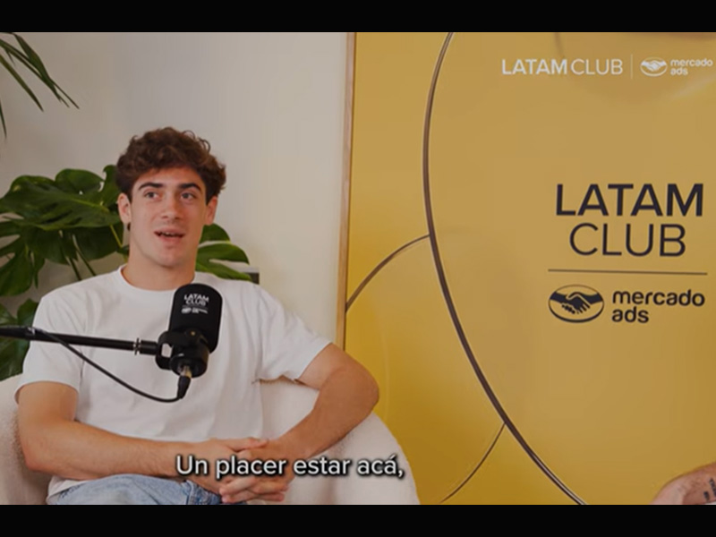 Colapinto pasó por el Latam Club de Mercado Ads en Cannes.