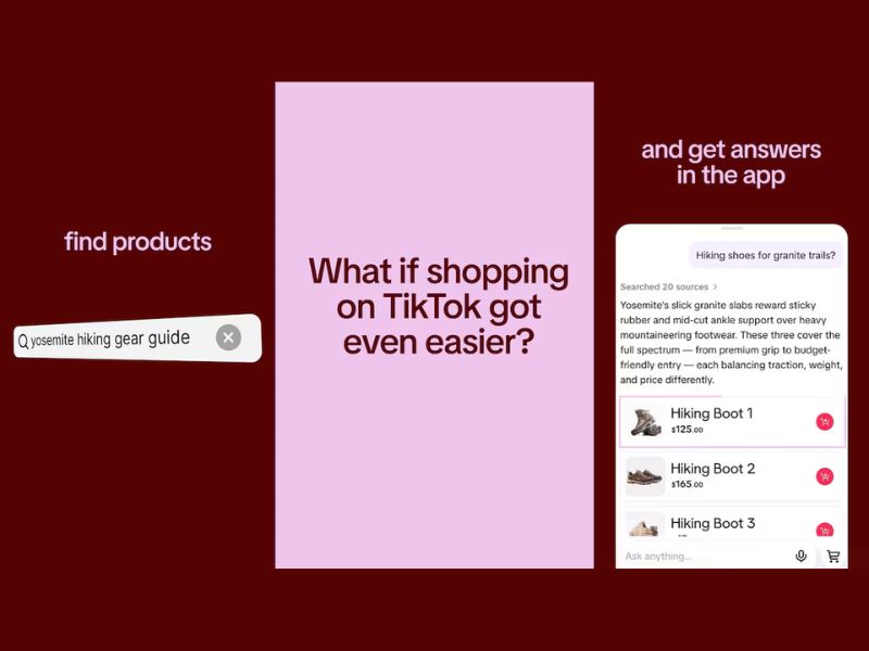 TikTok lanzó un asistente de compras, sumándose a Muse de Meta y otras plataformas de IA que las marcas utilizan cada vez más como canales de comercio. (TikTok)